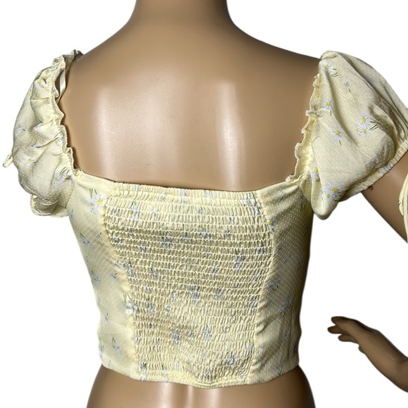 Princess Polly cropped corset top,sz 4, ruffle,floral,hook&eye,coquette,fairy - Picture 4 of 13